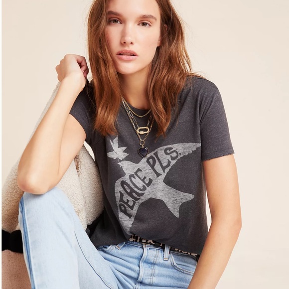Anthropologie Junk Food Peace Pls Tee 